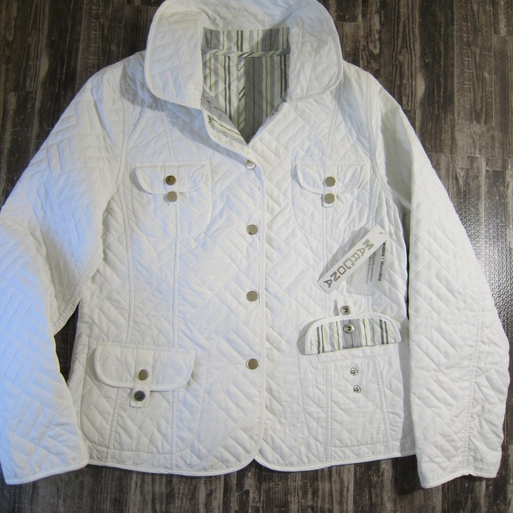 NWT REVERSIBLE to Print Light Quilt Jacket-Macrona